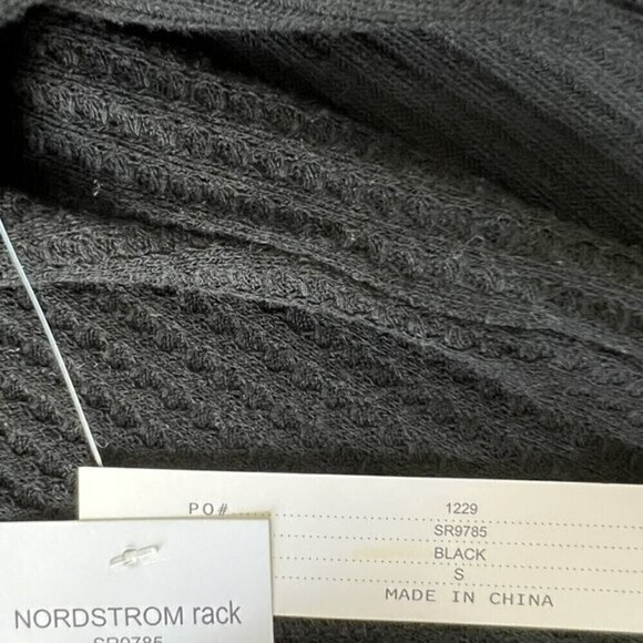 NWT Waffle Henley Top SMALL BLACK - Picture 6 of 12